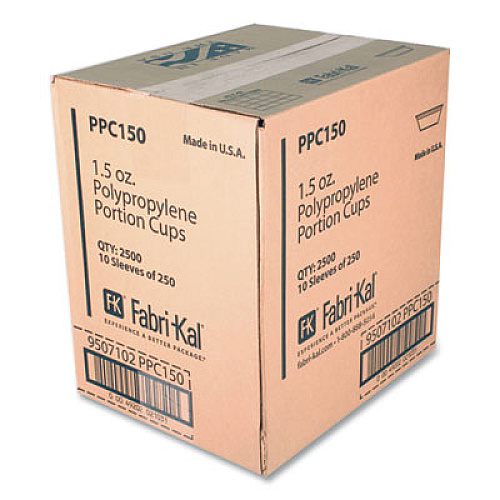 Fabri-Kal Portion Cups, 1.5 oz, Plastic, Clear, 250/Sleeve, 10 Sleeves/Carton (PPC150)