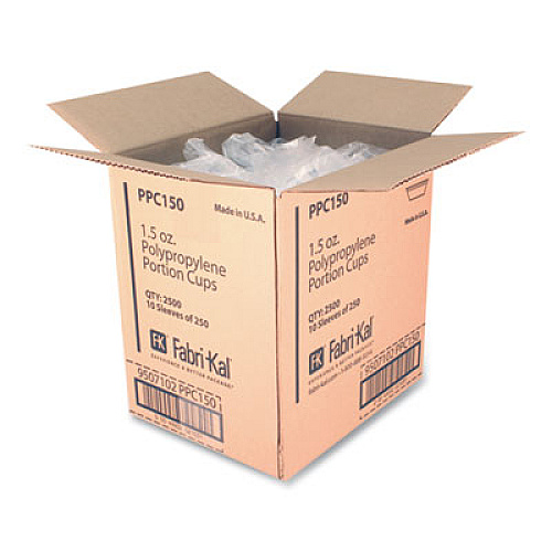 Fabri-Kal Portion Cups, 1.5 oz, Plastic, Clear, 250/Sleeve, 10 Sleeves/Carton (PPC150)