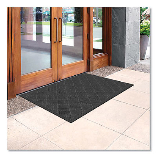 Apache Mills Ecomat Crosshatch Entry Mat, Rectangular, Charcoal Gray Crush-Resistant Ribbed Surface, 36" x 60" (072023)