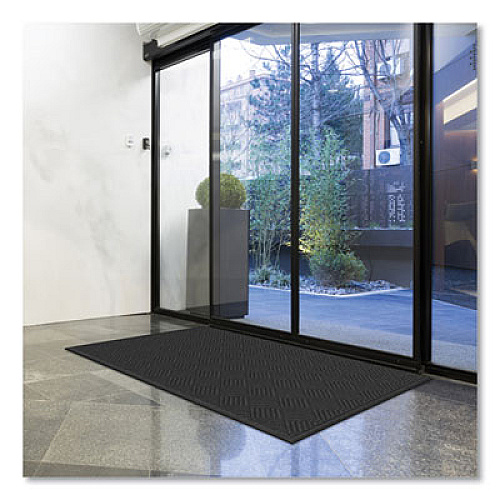 Apache Mills Ecomat Crosshatch Entry Mat, Rectangular, Charcoal Gray Crush-Resistant Ribbed Surface, 48" x 72" (062023)