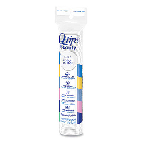 Q-tips Beauty Rounds, 80 Count, 12 Packs/Carton (030521004573)