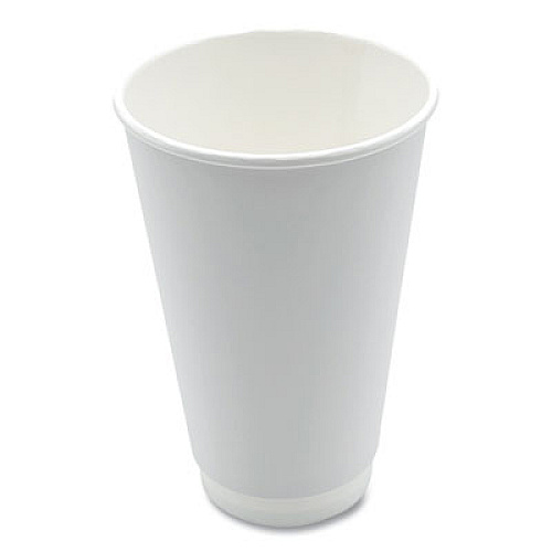 Boardwalk Paper Hot Cups, Double-Walled, 16 oz, White, 25/Pack (DW16HCUPPK)