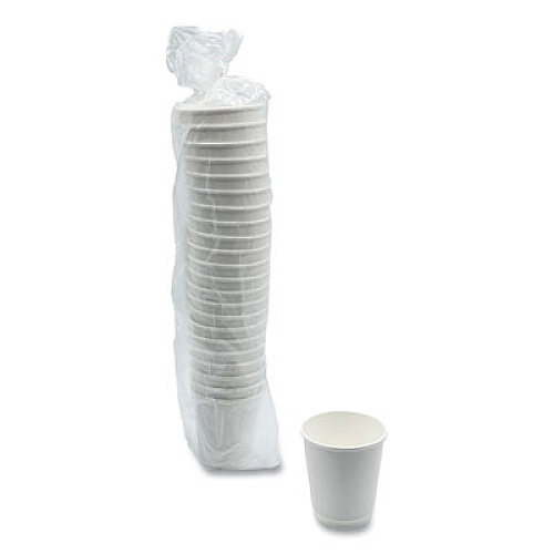 Boardwalk Paper Hot Cups, Double-Walled, 10 oz, White, 500/Carton (DW10HCUP)