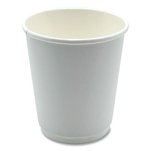 Boardwalk Paper Hot Cups, Double-Walled, 8 oz, White, 500/Carton (DW8HCUP)