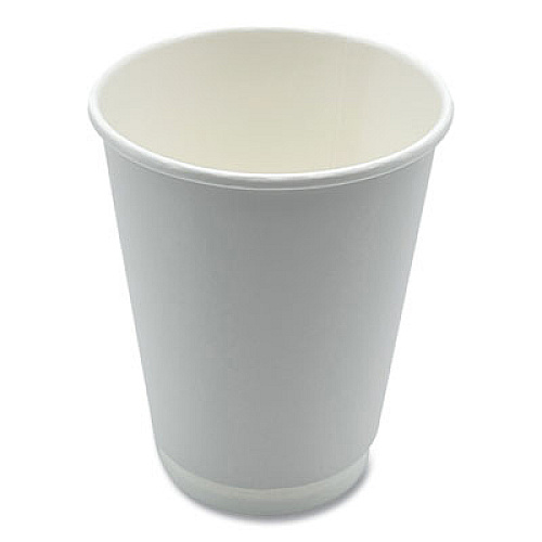 Boardwalk Paper Hot Cups, Double-Walled, 12 oz, White, 500/Carton (DW12HCUP)