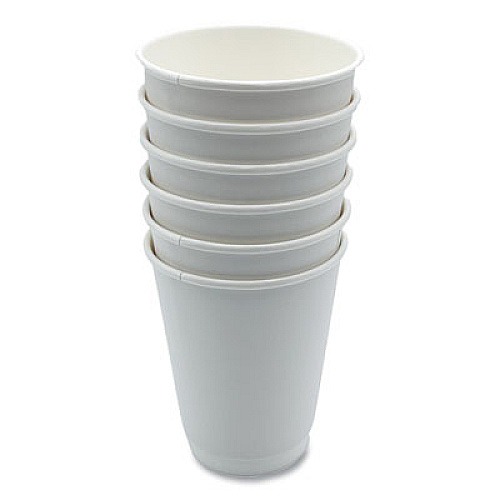 Boardwalk Paper Hot Cups, Double-Walled, 12 oz, White, 500/Carton (DW12HCUP)