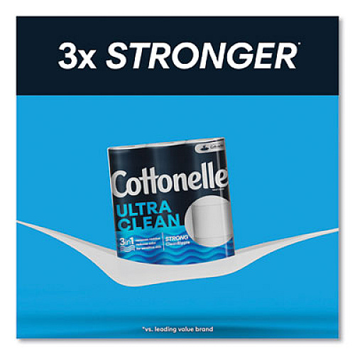 Cottonelle Ultra CleanCare Toilet Paper, Strong Tissue, Septic Safe, 1-Ply, White, 284 Sheets/Roll, 6 Rolls/Pack, 36 Rolls/Carton (55699)