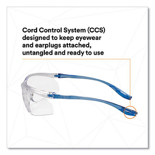 3M Virtua Sport CCS Protective Eyewear, Blue Half Frame, Clear Single Lens (1179600000)