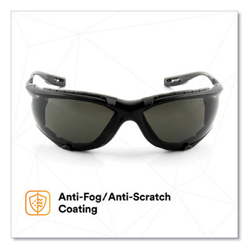 3M Virtua CCS Protective Eyewear with Foam Gasket, Black/Gray Half Frame, Gray Dual Lens (1187300000)