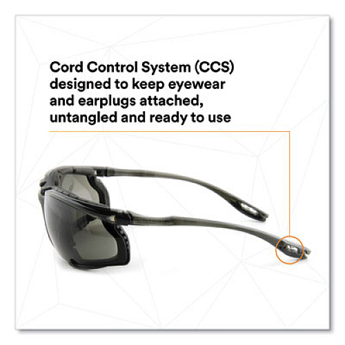 3M Virtua CCS Protective Eyewear with Foam Gasket, Black/Gray Half Frame, Gray Dual Lens (1187300000)
