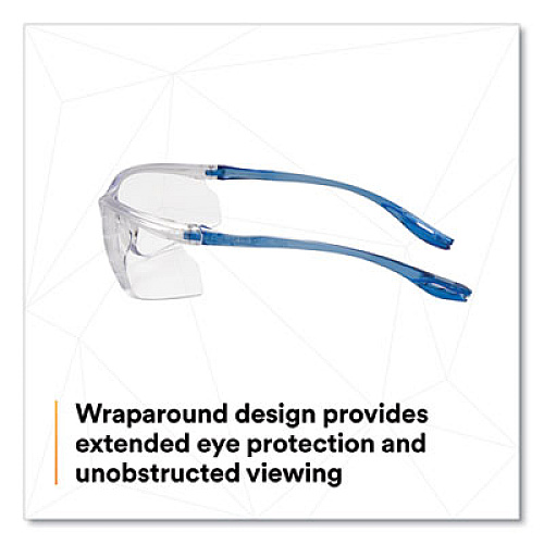 3M Virtua Sport CCS Protective Eyewear, Blue Half Frame, Clear Single Lens (1179600000)