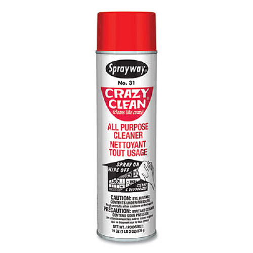 Sprayway Crazy Clean All Purpose Cleaner, Floral Scent, 19 oz Aerosol Spray, Dozen (031)