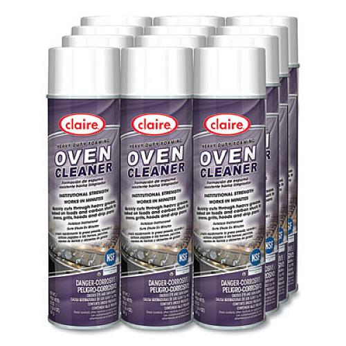 Claire Heavy Duty Foaming Oven Cleaner, 20 oz Aerosol Spray, 12/Carton (824)