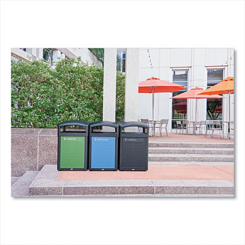 Rubbermaid Commercial Medium Prelabeled Compost Waste Panels for Tailor and Landmark Series Containers, 20.72" x 0.5" x 27.95", Green, 4/Carton (2182673)