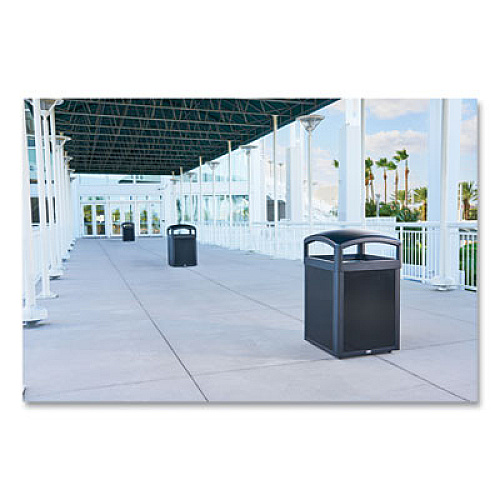 Rubbermaid Commercial TAILOR Decorative Outdoor Waste Receptacle Frames, 51 gal, Metal, Black (2182678)