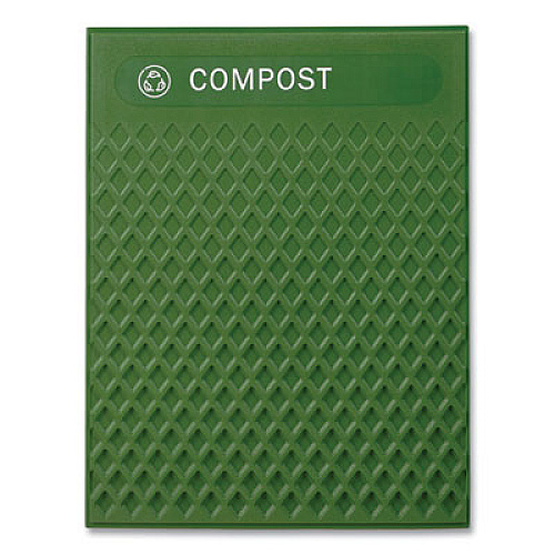 Rubbermaid Commercial Medium Prelabeled Compost Waste Panels for Tailor and Landmark Series Containers, 20.72" x 0.5" x 27.95", Green, 4/Carton (2182673)