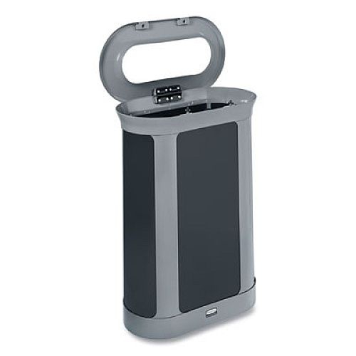 Rubbermaid Commercial ENHANCE Series Waste Receptacle, 13 gal, Metal, Pearl Gray/Umbra Gray (2172851)