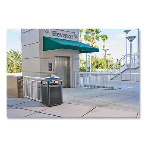 Rubbermaid Commercial TAILOR Decorative Outdoor Waste Receptacle Frames, 51 gal, Metal, Black (2182678)