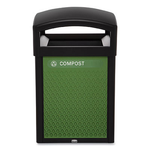 Rubbermaid Commercial Medium Prelabeled Compost Waste Panels for Tailor and Landmark Series Containers, 20.72" x 0.5" x 27.95", Green, 4/Carton (2182673)