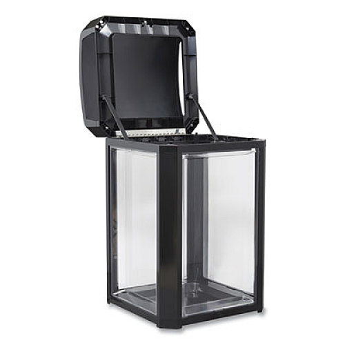 Rubbermaid Commercial Landmark Series Classic Dome Top Container and Ashtray, 35 gal, Resin, Black (FG397001BLA)