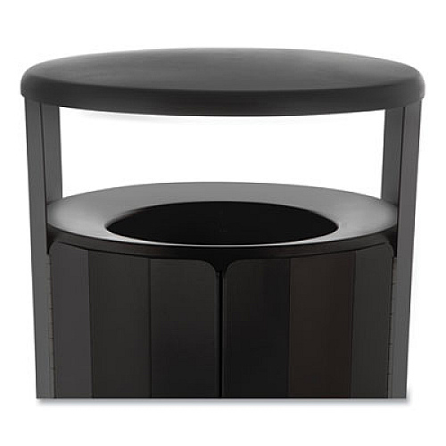 Rubbermaid Commercial RESIST Round Waste Container, 33 gal, Metal, Black (2185041)