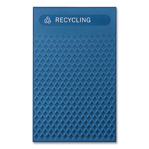 Rubbermaid Commercial Large Prelabeled Recycled Waste Panels for Tailor and Landmark Series Containers, 20.72" x 0.5" x 34.33", Blue, 4/Carton (2182674)