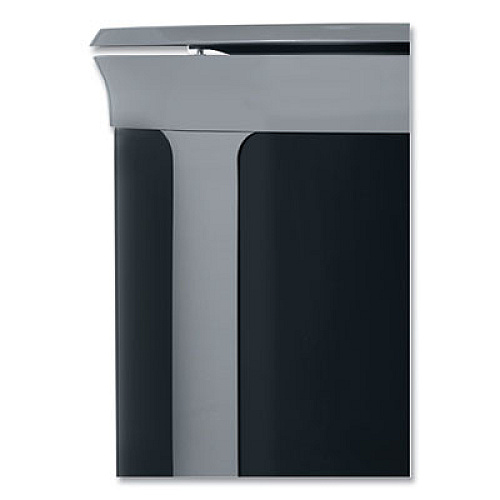 Rubbermaid Commercial ENHANCE Series Waste Receptacle, 23 gal, Metal, Pearl Gray/Umbra Gray (2172849)