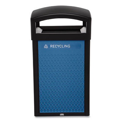 Rubbermaid Commercial Large Prelabeled Recycled Waste Panels for Tailor and Landmark Series Containers, 20.72" x 0.5" x 34.33", Blue, 4/Carton (2182674)