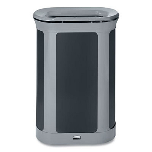 Rubbermaid Commercial ENHANCE Series Waste Receptacle, 13 gal, Metal, Pearl Gray/Umbra Gray (2172851)