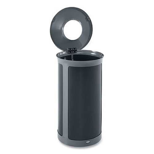 Rubbermaid Commercial ENHANCE Series Waste Receptacle, 23 gal, Metal, Pearl Gray/Umbra Gray (2172849)