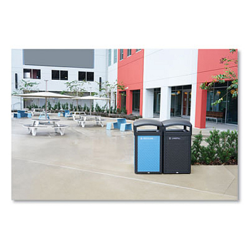 Rubbermaid Commercial Large Prelabeled Recycled Waste Panels for Tailor and Landmark Series Containers, 20.72" x 0.5" x 34.33", Blue, 4/Carton (2182674)