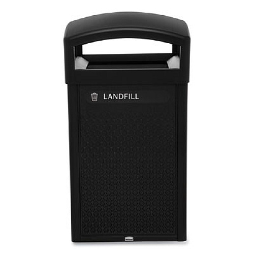 Rubbermaid Commercial Large Prelabeled Landfill Waste Panels for Tailor and Landmark Series Containers 20.72" x 0.5" x 34.33", Black, 4/Carton (2182679)