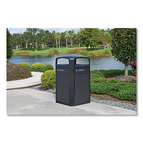 Rubbermaid Commercial Medium Prelabeled Landfill Waste Panels for Tailor and Landmark Series Containers, 20.72" x 0.5" x 27.95", Black, 4/Carton (2182671)