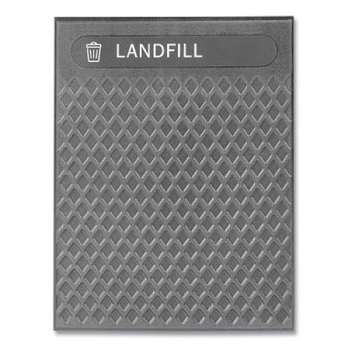 Rubbermaid Commercial Medium Prelabeled Landfill Waste Panels for Tailor and Landmark Series Containers, 20.72" x 0.5" x 27.95", Black, 4/Carton (2182671)