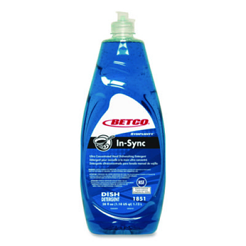 Betco Symplicity In-Sync Hand Dishwashing Detergent, Fresh Ozonic Scent, 38 oz Bottle, 8/Carton (1851B900CT)