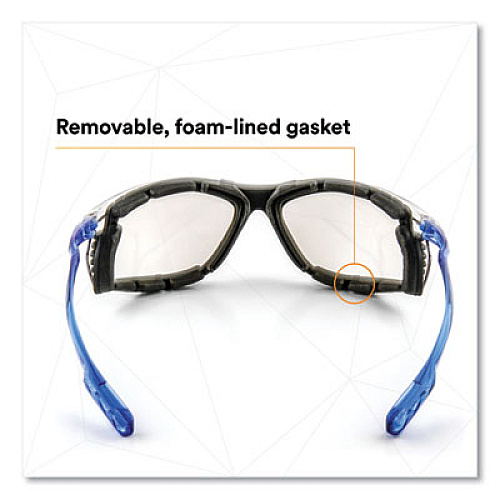 3M Virtua CCS Protective Eyewear with Foam Gasket, 1.5+ Diopter, Blue Half Frame, Clear Dual Lens (VC215AF)