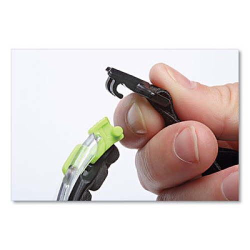 3M Solus 1000 Series Safety Glasses, Frameless, Black/Green Arms, Clear Single Lens (S1201SGAF)