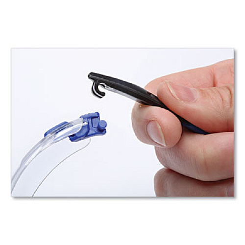 3M Solus 1000 Series Safety Glasses, Frameless, Black/Blue Arms, Clear Single Lens (S1101SGAFKT)