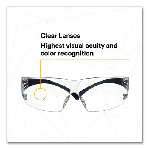 3M SecureFit 200 Protective Eyewear, Frameless, Clear Single Lens (SF201SGAFBLU)