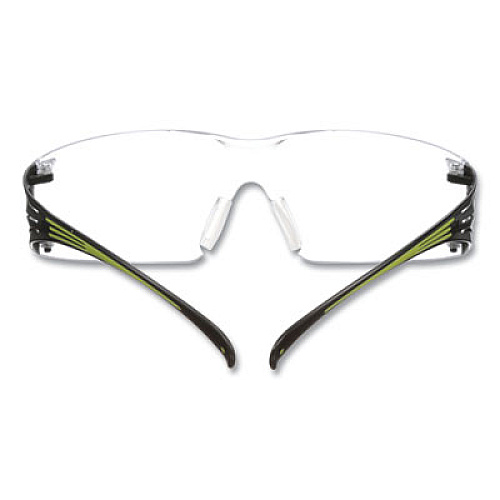 3M SecureFit 400 Protective Eyewear, Frameless, Green Arms, Clear Single Lens (SF401AF)