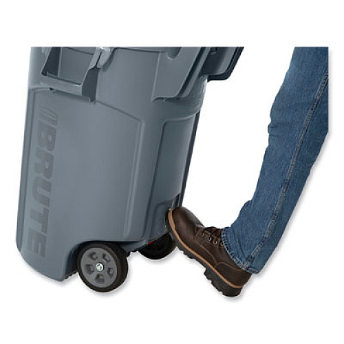 Rubbermaid Commercial Vented Wheeled BRUTE Container, 32 gal, Plastic, Gray (2179403)