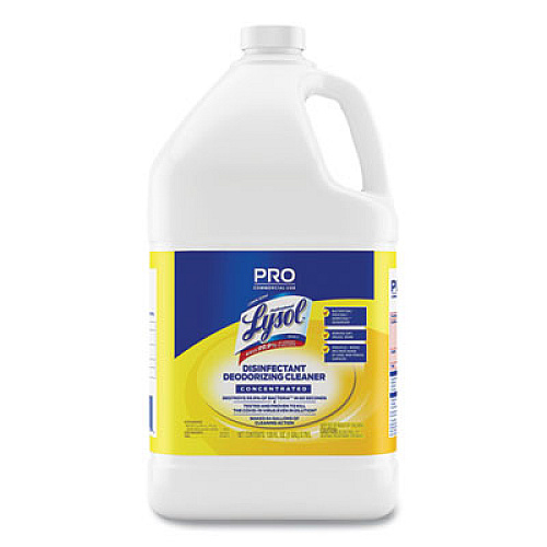 Professional LYSOL Brand Disinfectant Deodorizing Cleaner Concentrate, Lemon Scent, 128 oz Bottle, 4/Carton (99985CT)