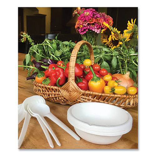 Eco-Products Vanguard Renewable and Compostable Sugarcane Bowls, 6 oz, White, 1,800/Carton (EPBL6NFA)