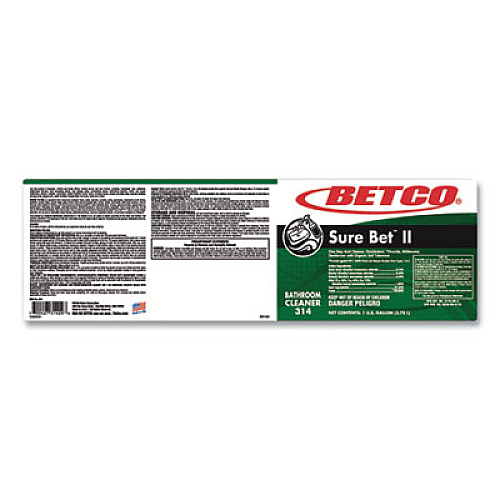 Betco Sure Bet II Foaming Disinfectant, Citrus Scent, 1 gal Bottle, 4/Carton (3140400)