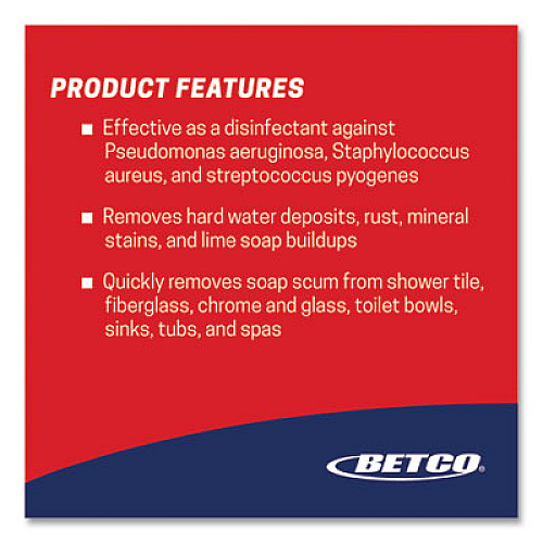Betco Sure Bet II Foaming Disinfectant, Citrus Scent, 1 gal Bottle, 4/Carton (3140400)