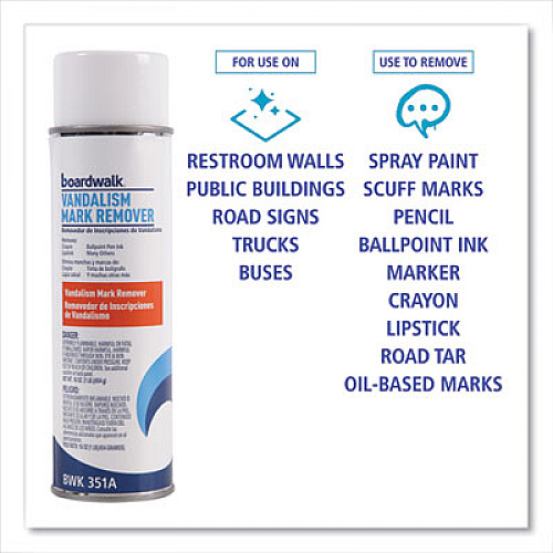 Boardwalk Vandalism Mark Remover, 15 oz Aerosol Spray, 12/Carton (351ACT)