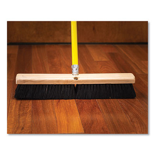 Boardwalk Tampico Push Broom Kit, 18 x 64, Metal Handle, Yellow/Black (20218KIT)