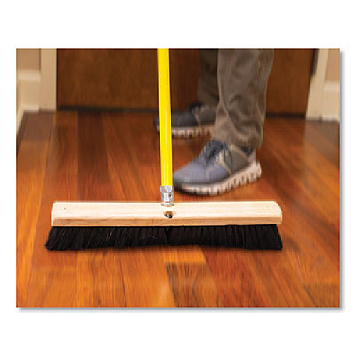 Boardwalk Tampico Push Broom Kit, 18 x 64, Metal Handle, Yellow/Black (20218KIT)