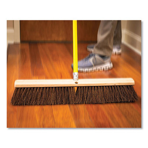 Boardwalk Palmyra Push Broom Kit, 24 x 64, Metal Handle, Yellow/Brown (20124KIT)