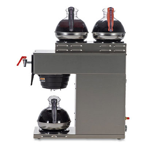BUNN AXIOM DV-3 12-Cup Dual-Voltage Coffee Brewer with 3 Warmers, Silver/Black (387000008)